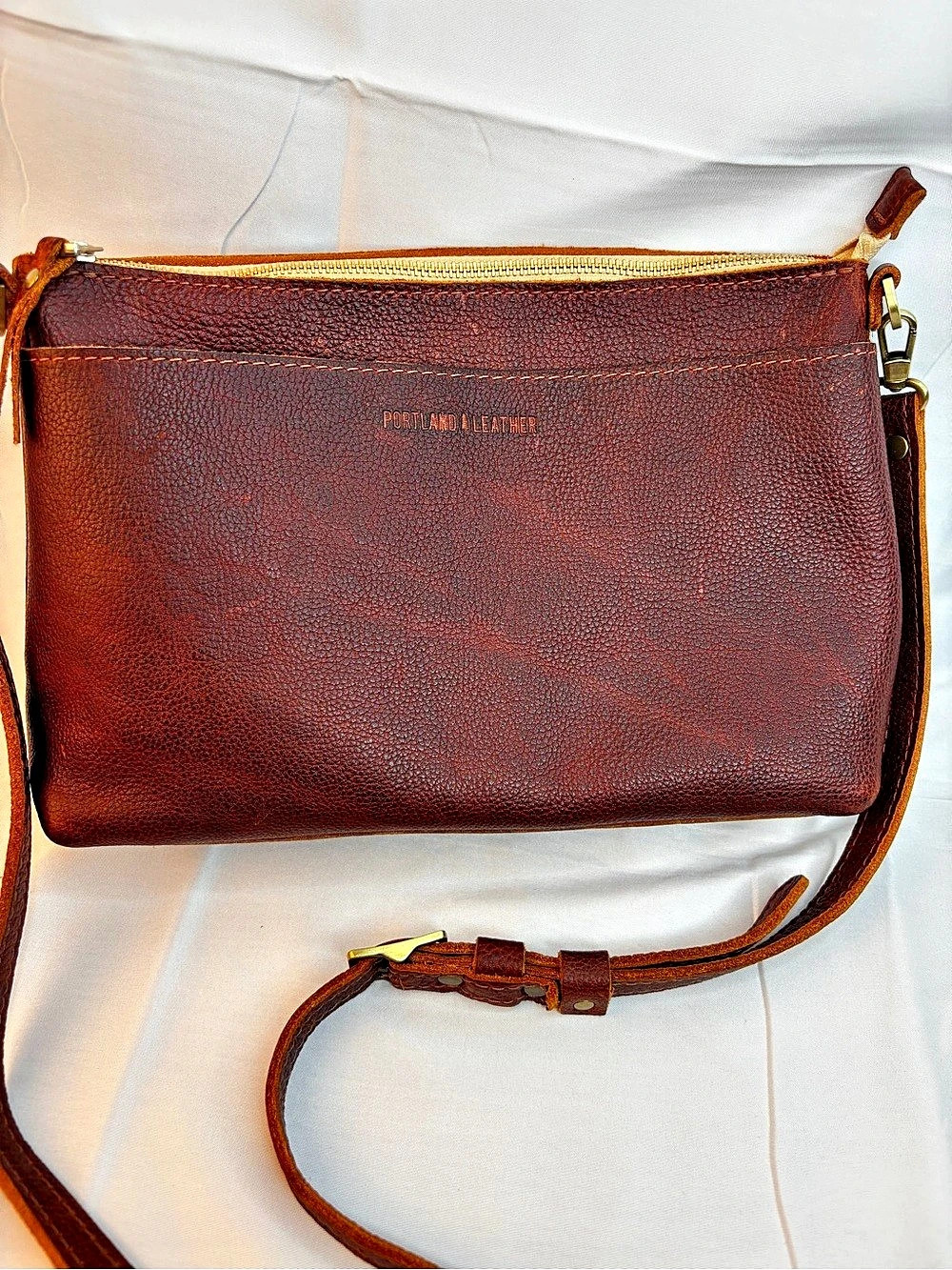 PORTLAND LEATHER Poppy Reddish brown crossbody NWOT